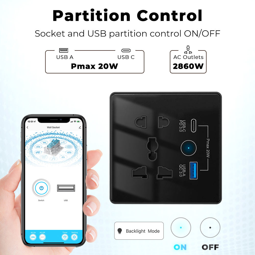 SW819 Smart Wall Socket with USB