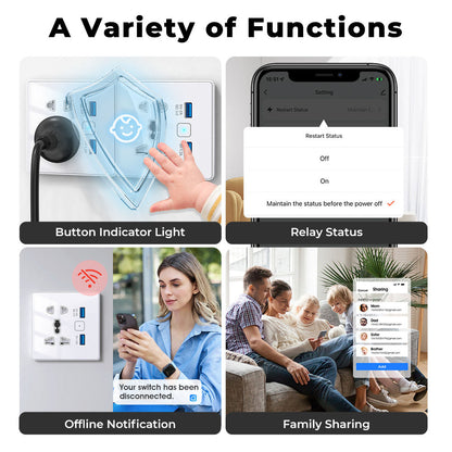 SW819 Smart Wall Socket USB Charger