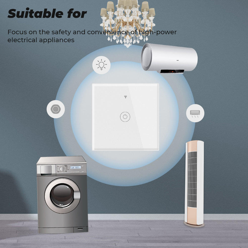 SW802 20A Tuya EU Touch Wall WiFi Switch