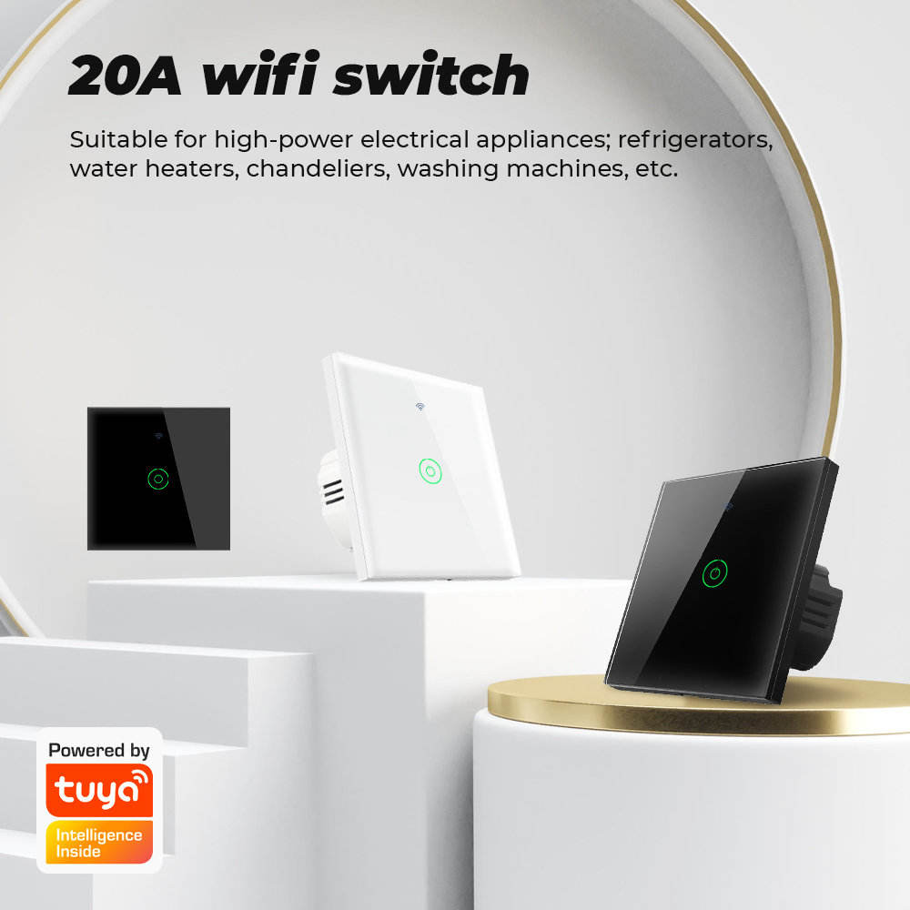 SW802 20A Tuya EU Touch Wall WiFi Switch