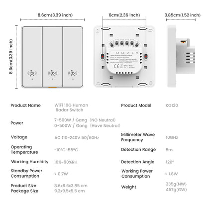 Smart Human Radar Motion Sensor Switch